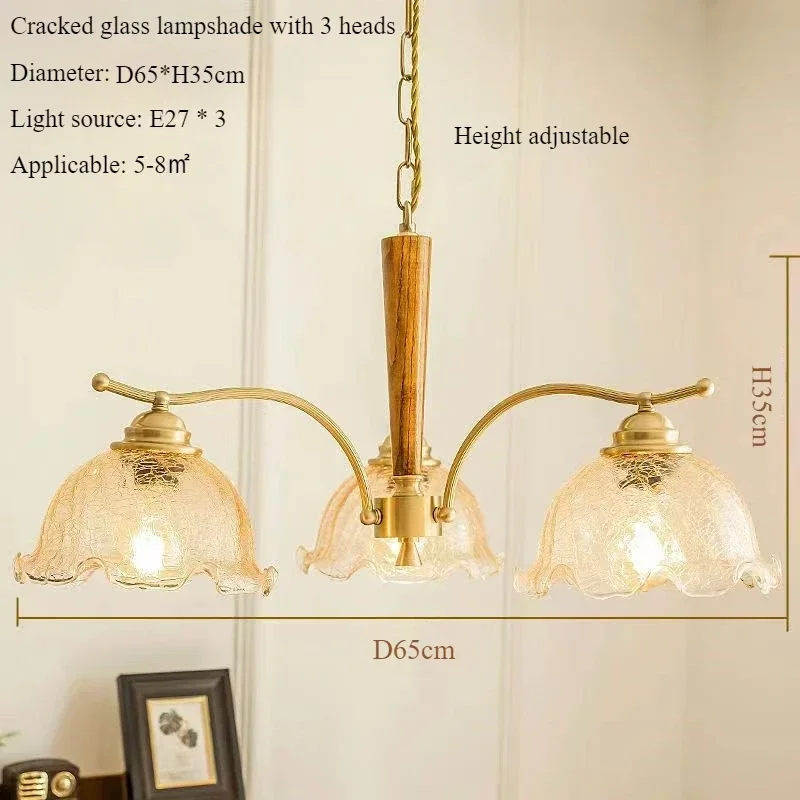 lustre suspendu nordique rétro abat-jour en tissu plissé lampe décorative - Image 9