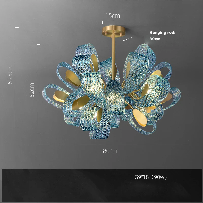 lustre suspension led en verre cristal pour éclairage - Image 11