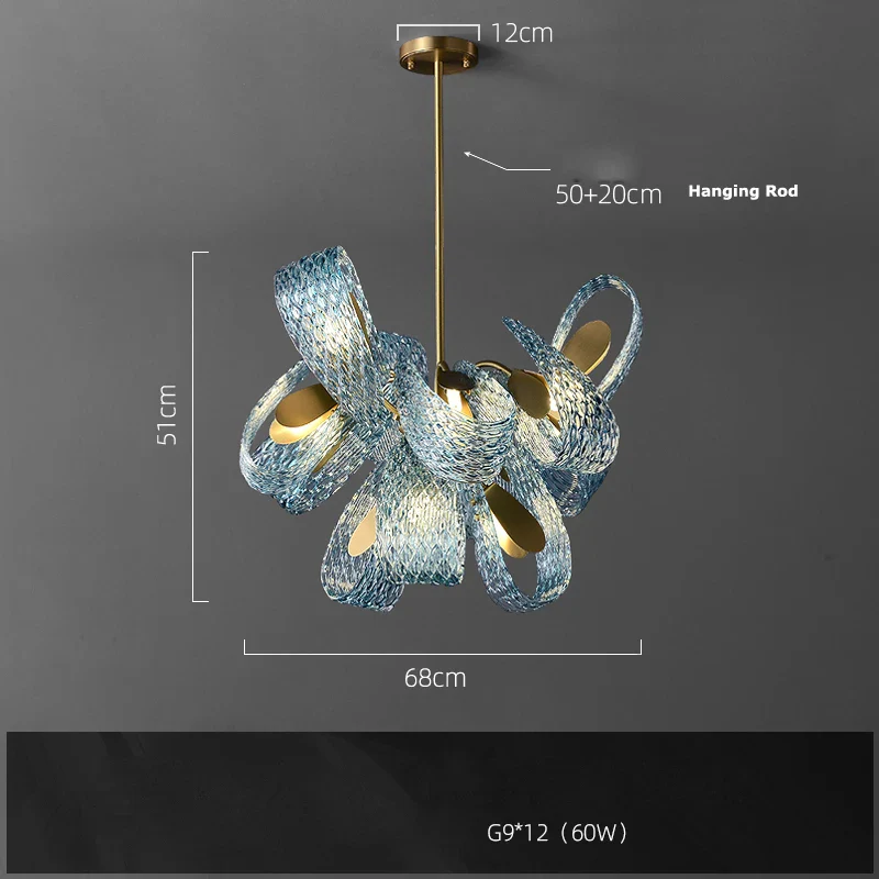 lustre suspension led en verre cristal pour éclairage - Image 12