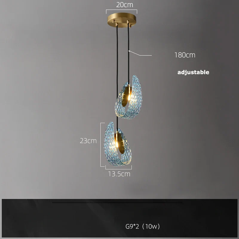 lustre suspension led en verre cristal pour éclairage - Image 13