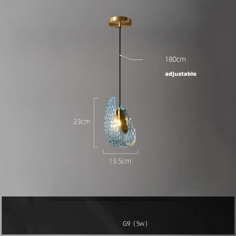 lustre suspension led en verre cristal pour éclairage - Image 16