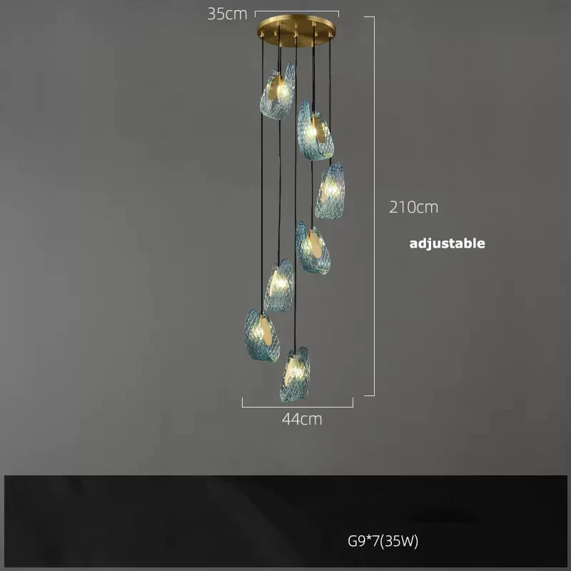 lustre suspension led en verre cristal pour éclairage - Image 20