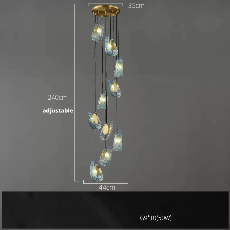 lustre suspension led en verre cristal pour éclairage - Image 21