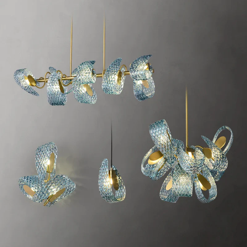 lustre suspension led en verre cristal pour éclairage - Image 3