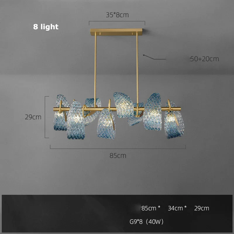 lustre suspension led en verre cristal pour éclairage - Image 8