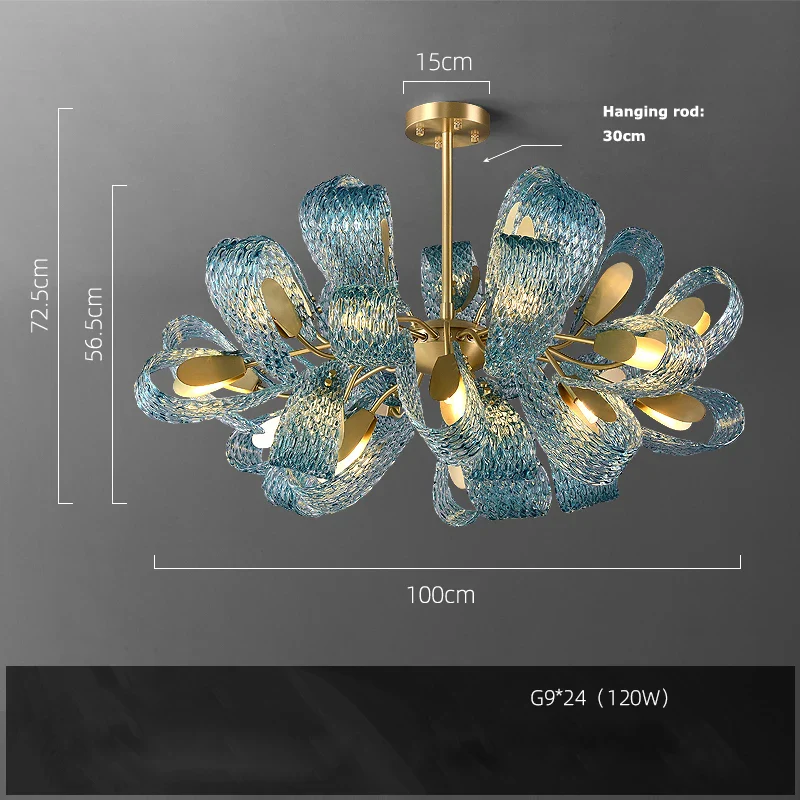 lustre suspension led en verre cristal pour éclairage - Image 9