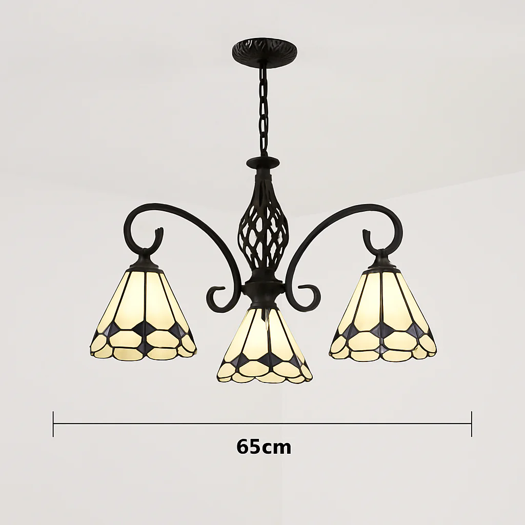 lustre tiffany méditerranéen en verre teinté pour décoration intérieure - Image 10