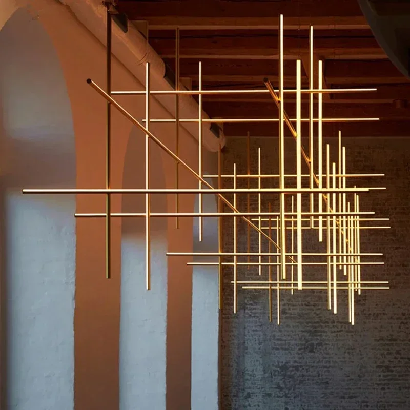 lustre tubulaire design italien suspension à led décorative - Image 2