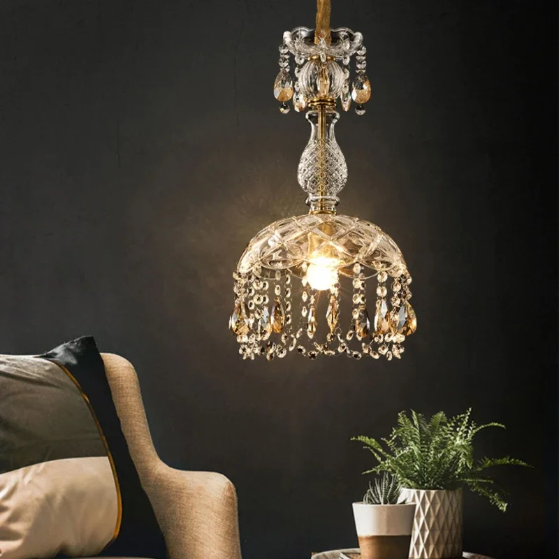 lustre vintage en cristal LED design art déco élégant - Image 3