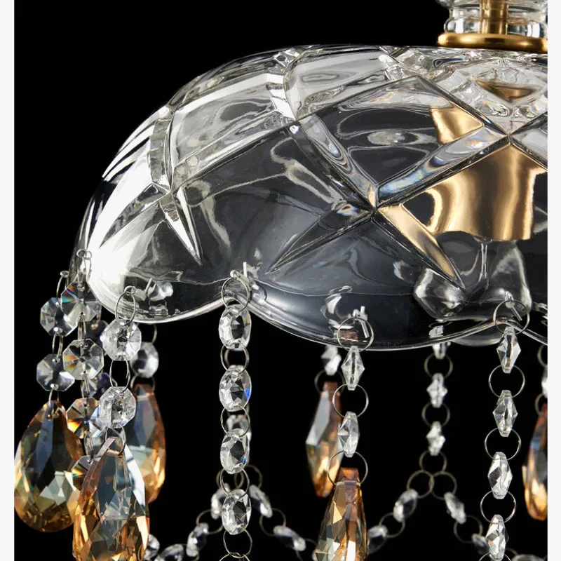 lustre vintage en cristal LED design art déco élégant - Image 5