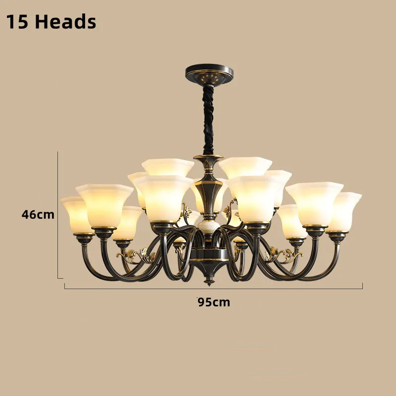 lustre vintage en cuivre avec abat-jour en verre dépoli - Image 12