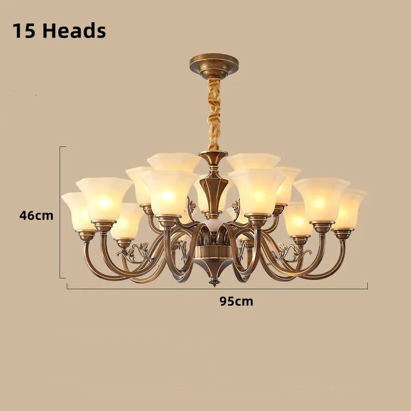 lustre vintage en cuivre avec abat-jour en verre dépoli - Image 19