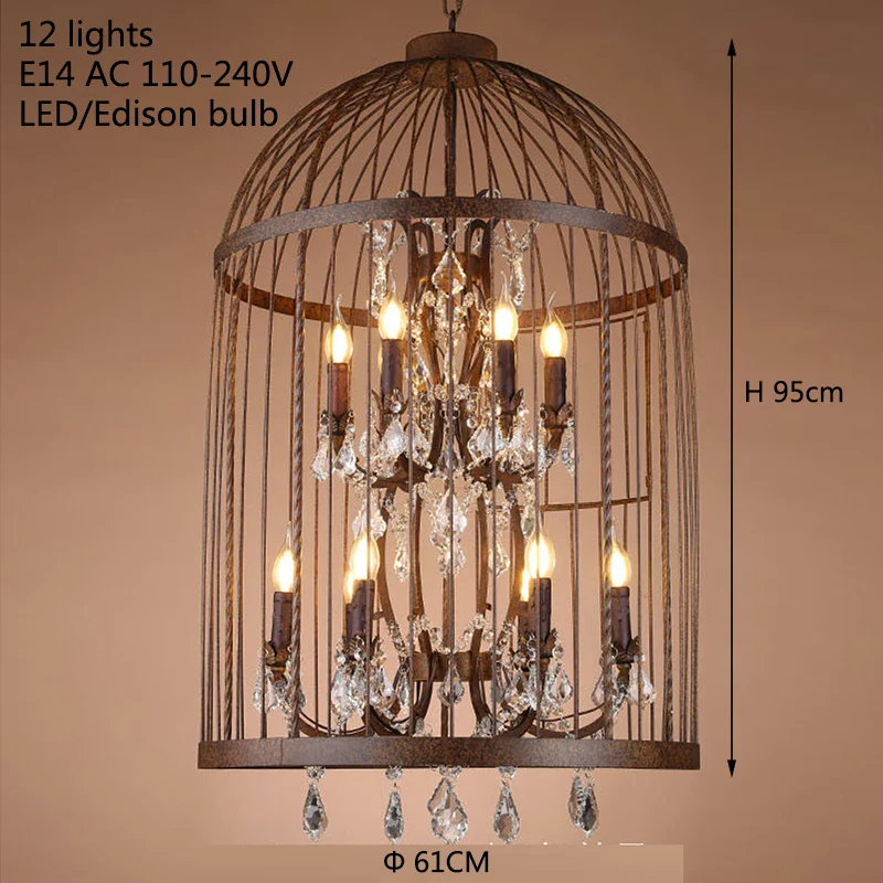 lustre vintage en fer forgé style empire cristal - Image 6