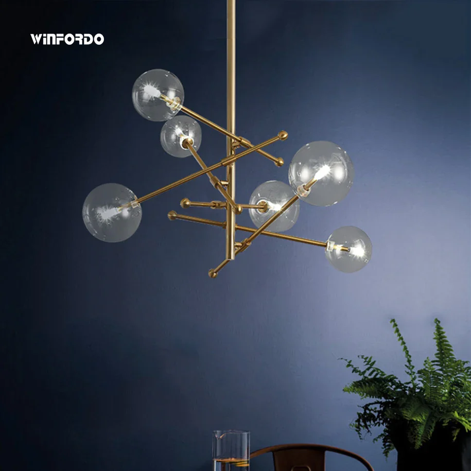lustre winfordo globe led suspendu avec bulles de verre pour décoration - Image 6