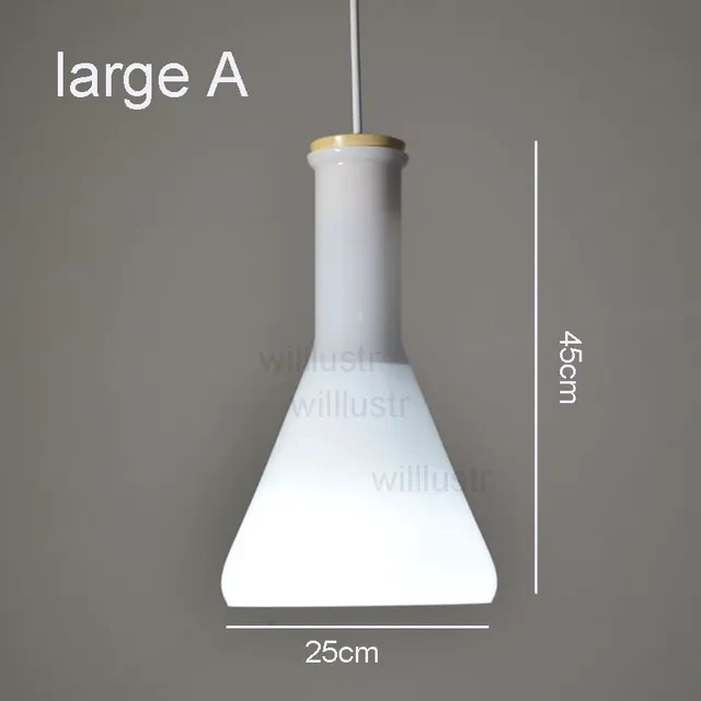 (mai80j) Suspension avec abat-jour en verre blanc style bouteille Nader - Image 10