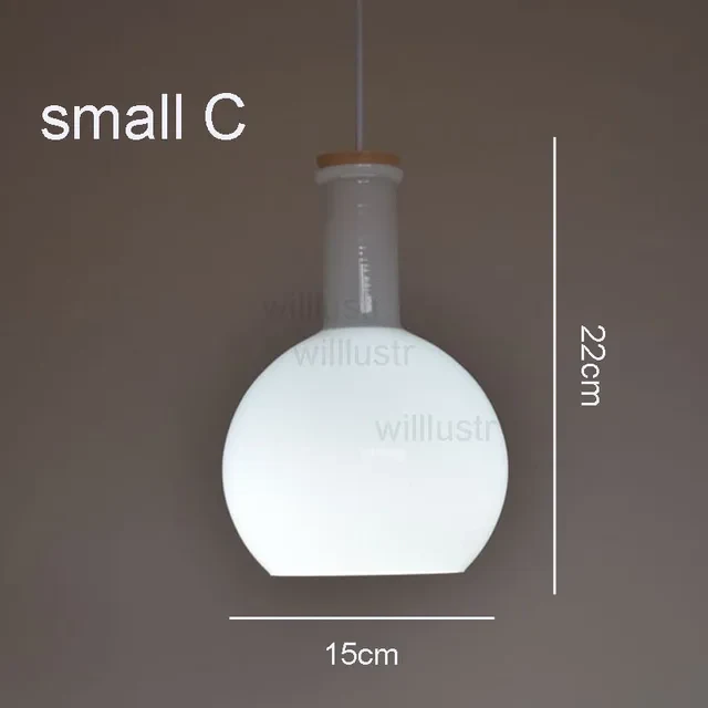 (mai80j) Suspension avec abat-jour en verre blanc style bouteille Nader - Image 11