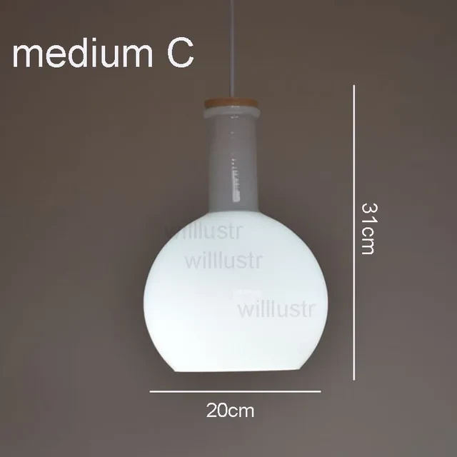 (mai80j) Suspension avec abat-jour en verre blanc style bouteille Nader - Image 13