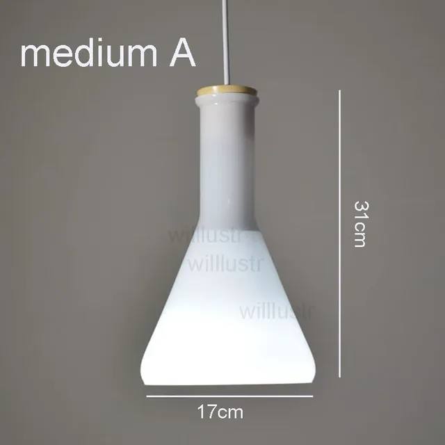 (mai80j) Suspension avec abat-jour en verre blanc style bouteille Nader - Image 2