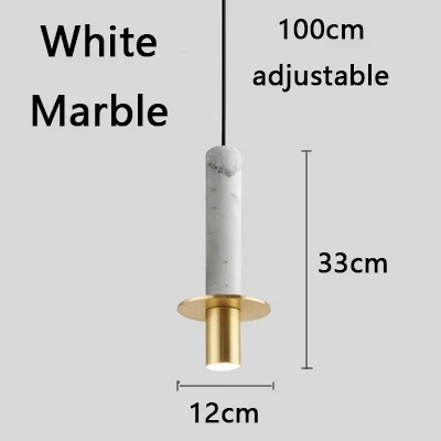 Marbre LED lustre lampe moderne abat-jour en métal suspension pour chambre chevet salon maison intérieur décor plafonnier - Image 8
