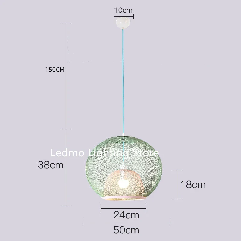 Metal Grid Pendant Lamp Nordic Designer Ceiling Chandelier Suspension Hanging Light Fixture with E27 Changeable Bulb - Image 10