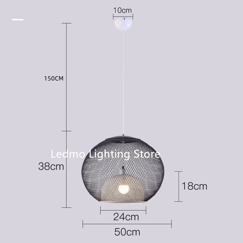 Metal Grid Pendant Lamp Nordic Designer Ceiling Chandelier Suspension Hanging Light Fixture with E27 Changeable Bulb - Image 11