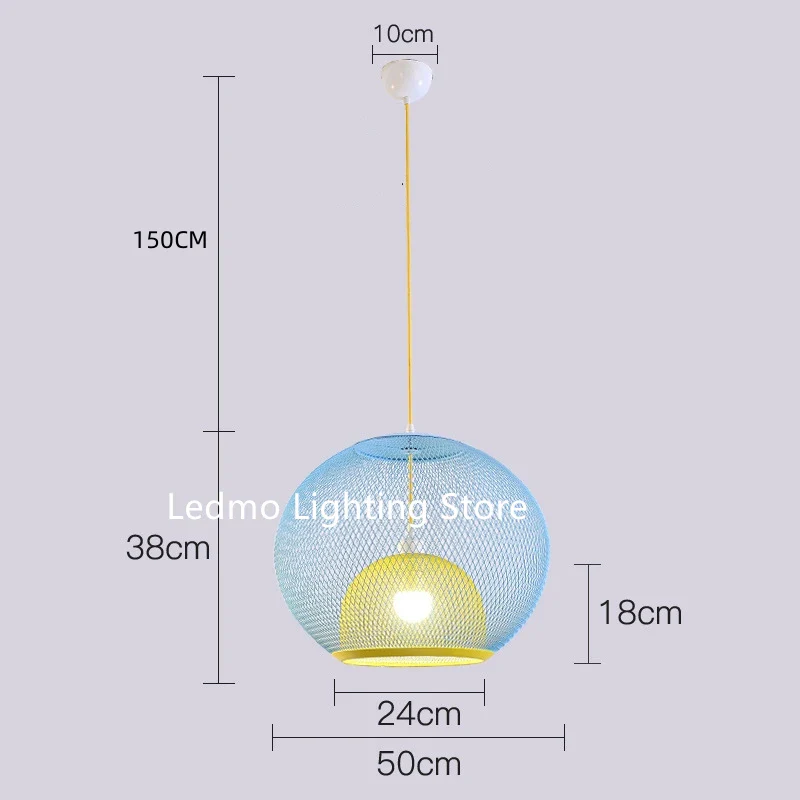 Metal Grid Pendant Lamp Nordic Designer Ceiling Chandelier Suspension Hanging Light Fixture with E27 Changeable Bulb - Image 12