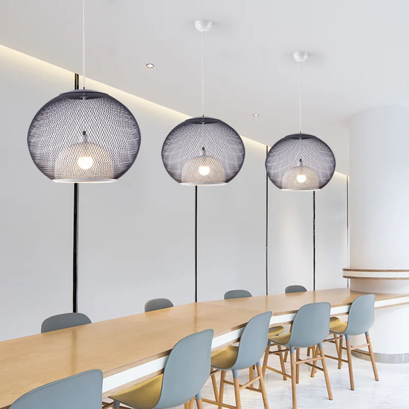 Metal Grid Pendant Lamp Nordic Designer Ceiling Chandelier Suspension Hanging Light Fixture with E27 Changeable Bulb - Image 6