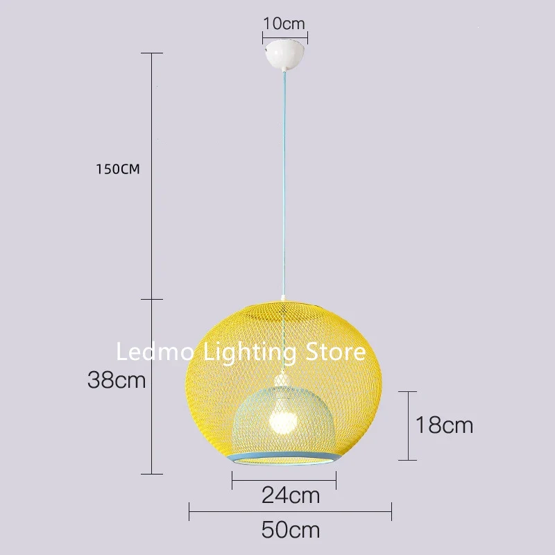 Metal Grid Pendant Lamp Nordic Designer Ceiling Chandelier Suspension Hanging Light Fixture with E27 Changeable Bulb - Image 8