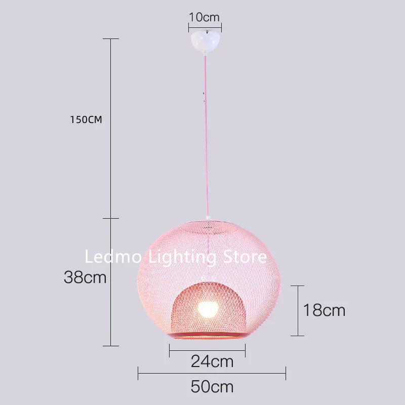 Metal Grid Pendant Lamp Nordic Designer Ceiling Chandelier Suspension Hanging Light Fixture with E27 Changeable Bulb - Image 9