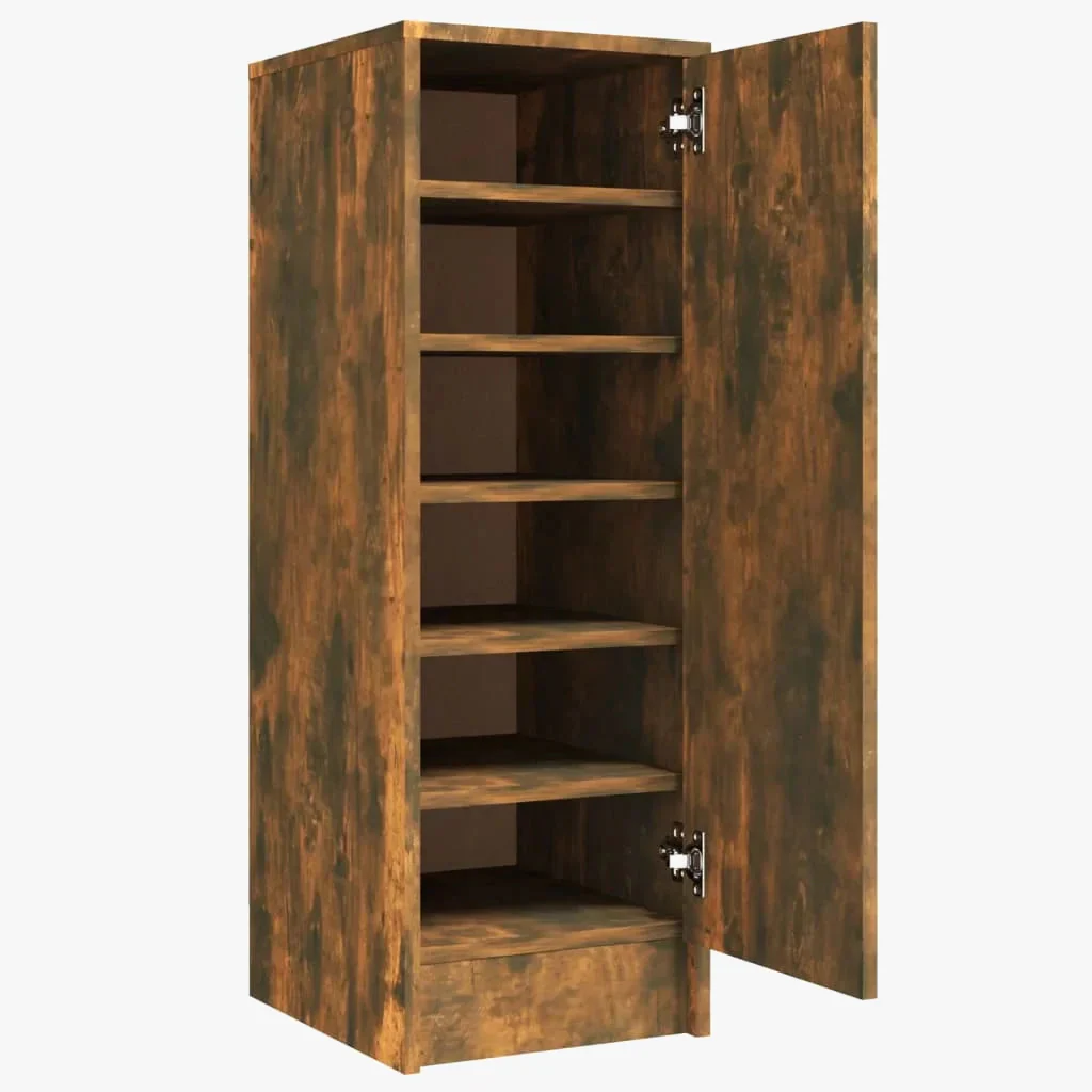 meuble à chaussures en chêne fumé design moderne en bois d'ingénierie - Image 2
