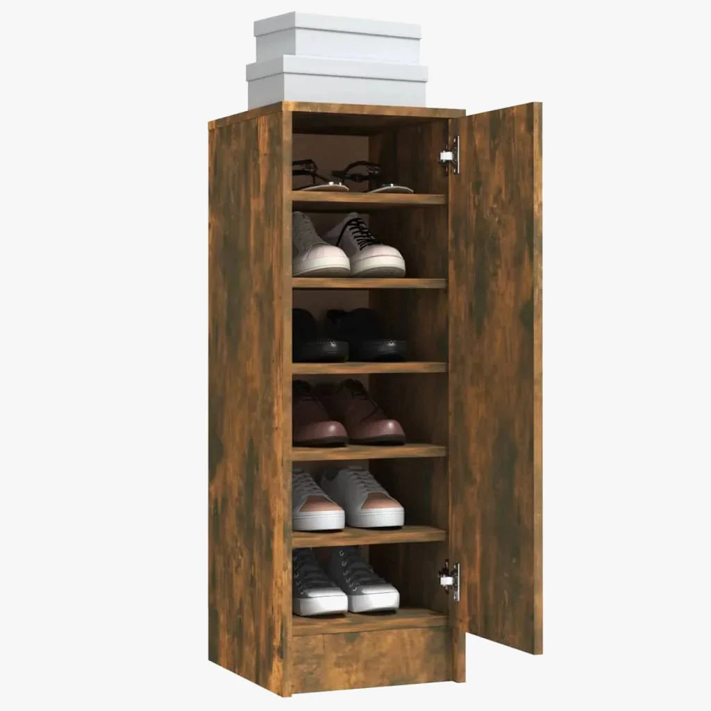 meuble à chaussures en chêne fumé design moderne en bois d'ingénierie - Image 3