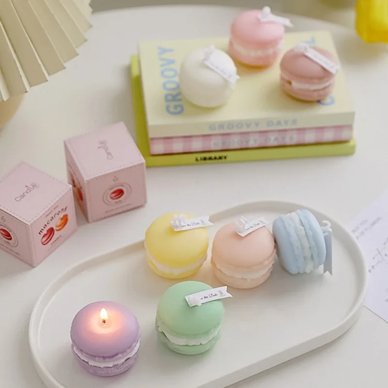 mini bougie parfumée macaron pour décoration intérieure et souvenirs - Image 2
