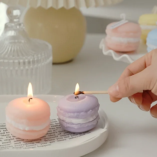 mini bougie parfumée macaron pour décoration intérieure et souvenirs - Image 4