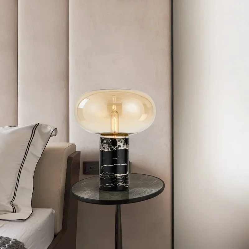Minimalist Marble Decoration Desk Lamp Glass Desk Light for Bedroom - Image 4