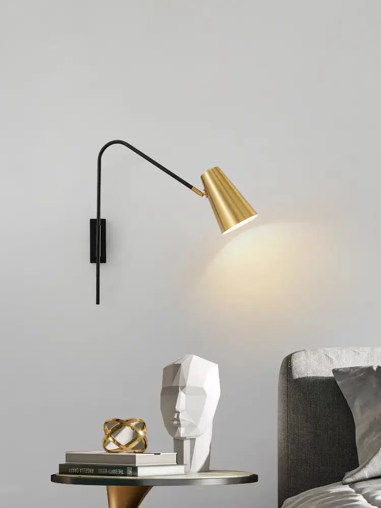 Minimally Adjustable Bedroom Bedside Wall Lamp, Long Arm Dining Room Wall Lamp, Nordic Long Pole Industrial Style Swing Arm Lamp - Image 2
