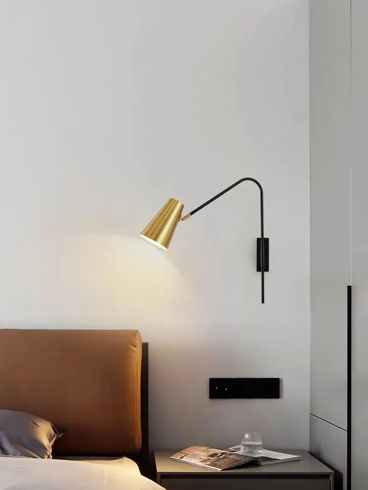 Minimally Adjustable Bedroom Bedside Wall Lamp, Long Arm Dining Room Wall Lamp, Nordic Long Pole Industrial Style Swing Arm Lamp - Image 4