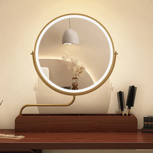miroir décoratif à led rétro en bois pour maquillage - Image 10