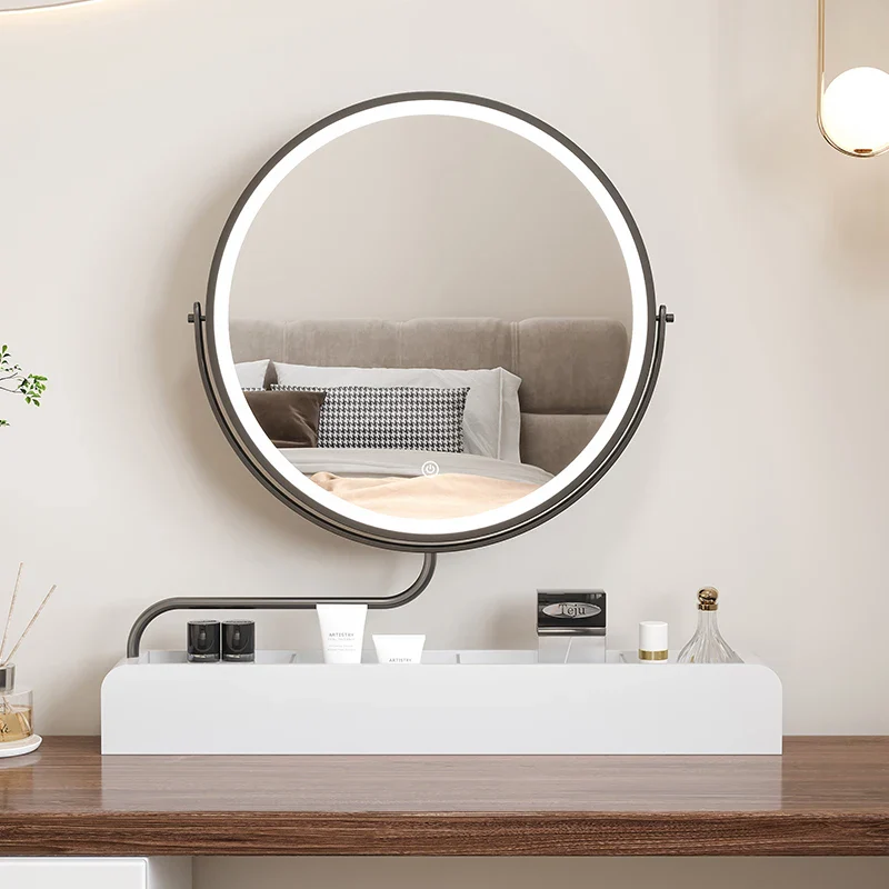 miroir décoratif à led rétro en bois pour maquillage - Image 5