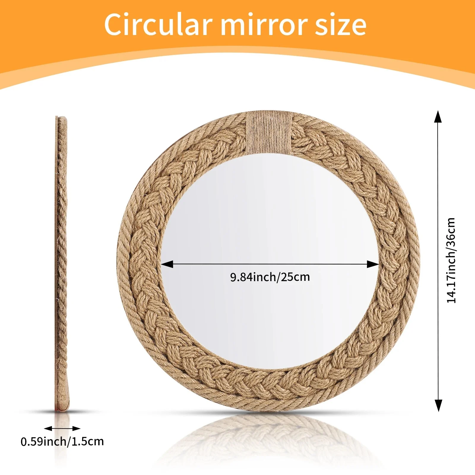 miroir décoratif nordique tissé à la main pour décoration créative - Image 3