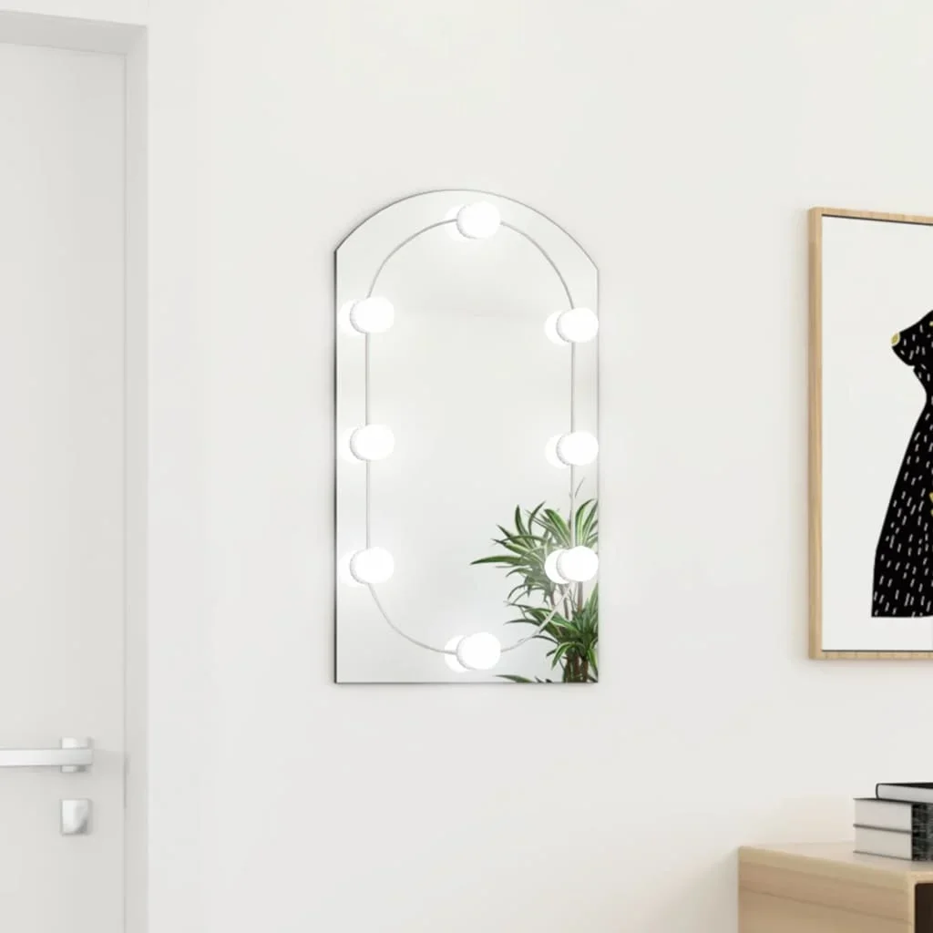 miroir en arc en verre avec éclairage led décoratif mural - Image 2