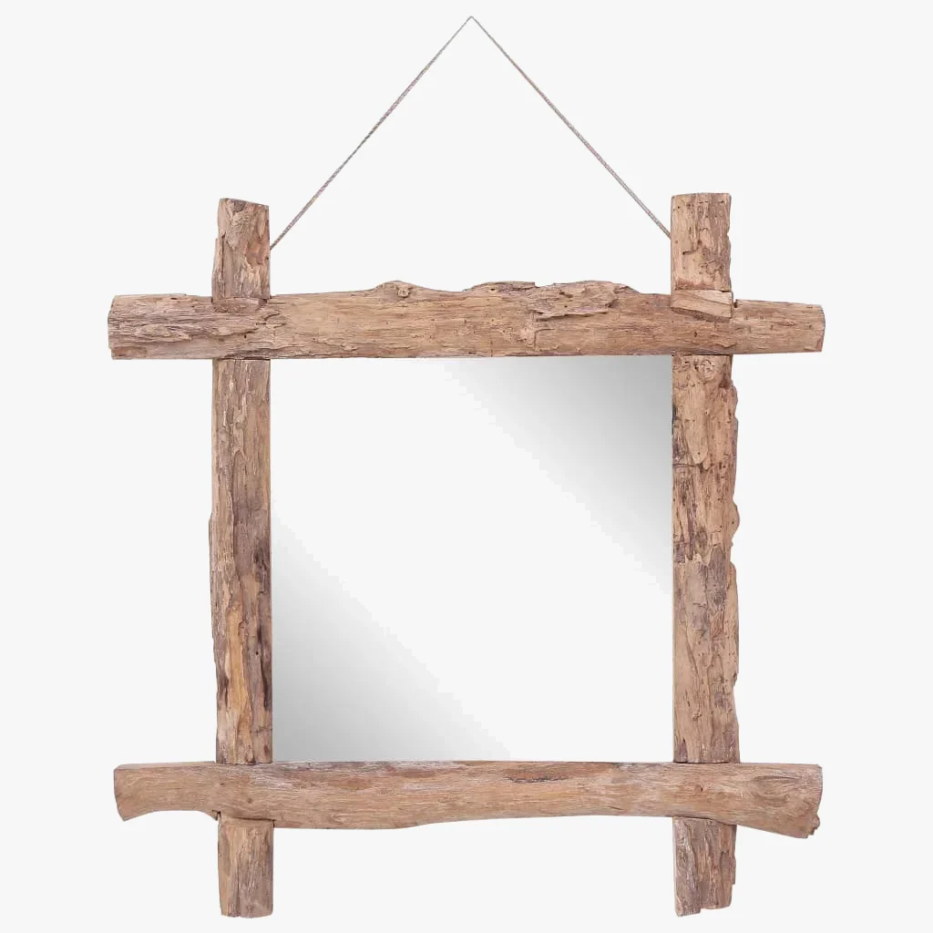 miroir en bois massif décoration murale en rondins naturels - Image 7