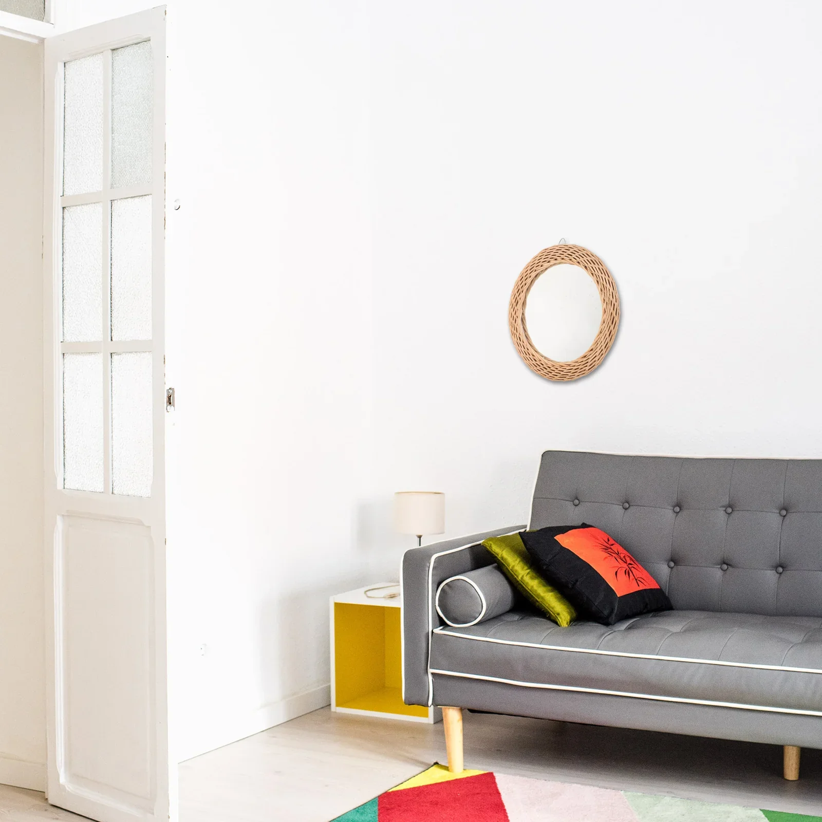 miroir en rotin tissé pour une décoration rustique élégante - Image 3