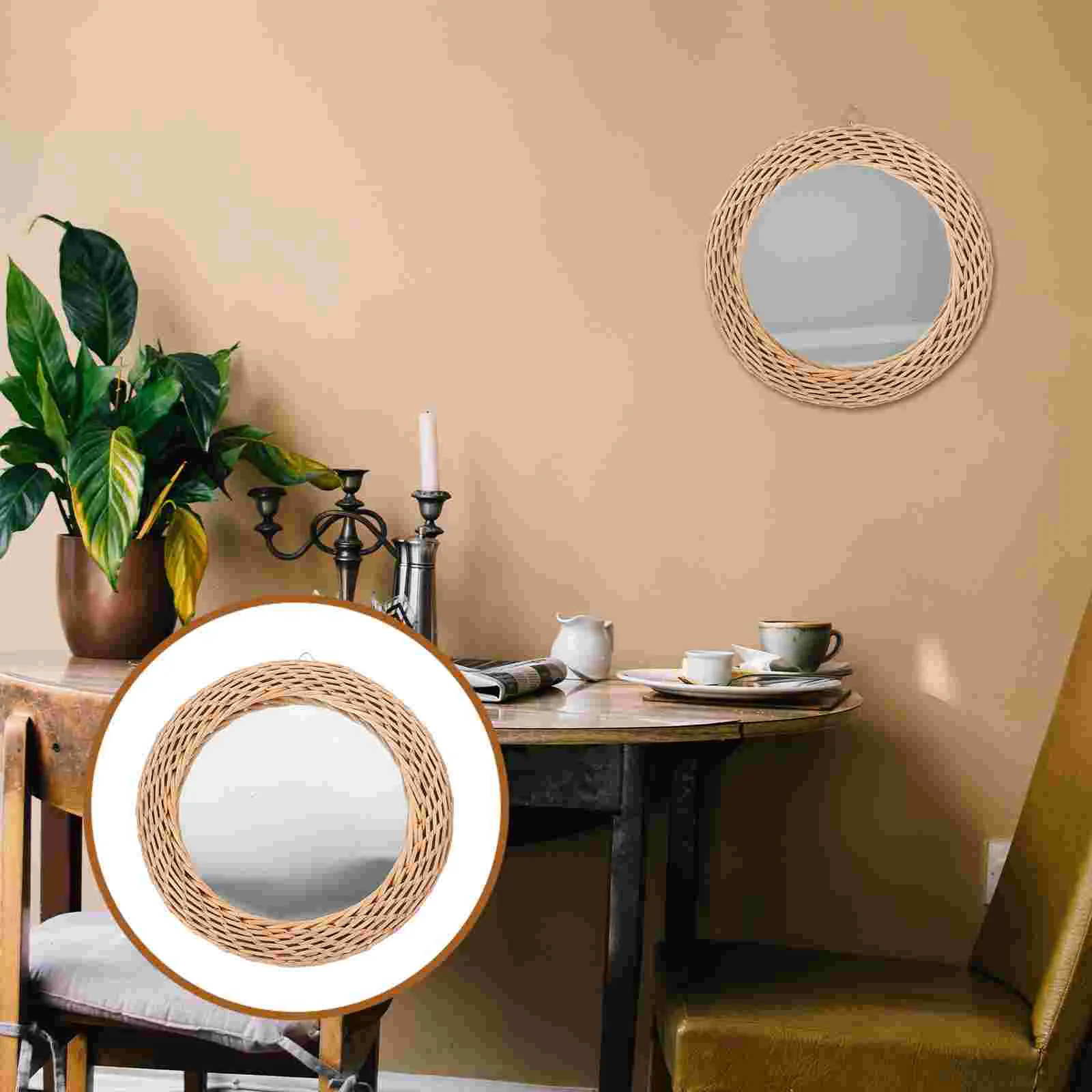 miroir en rotin tissé pour une décoration rustique élégante - Image 6