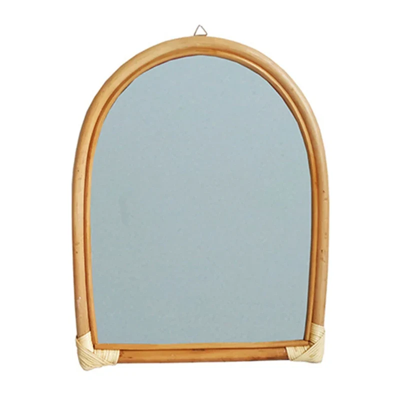 miroir mural suspendu en rotin pour un maquillage pratique - Image 14