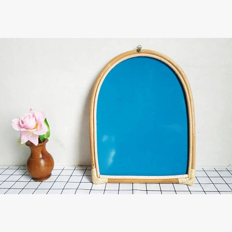 miroir mural suspendu en rotin pour un maquillage pratique - Image 4