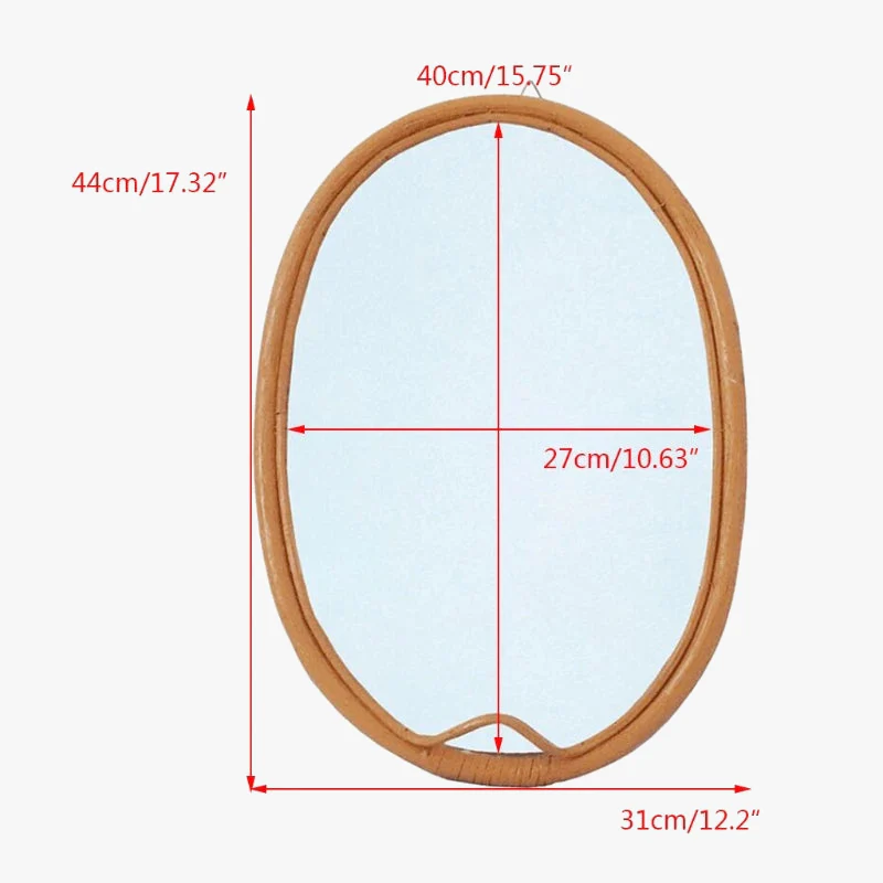 miroir mural suspendu en rotin pour un maquillage pratique - Image 7
