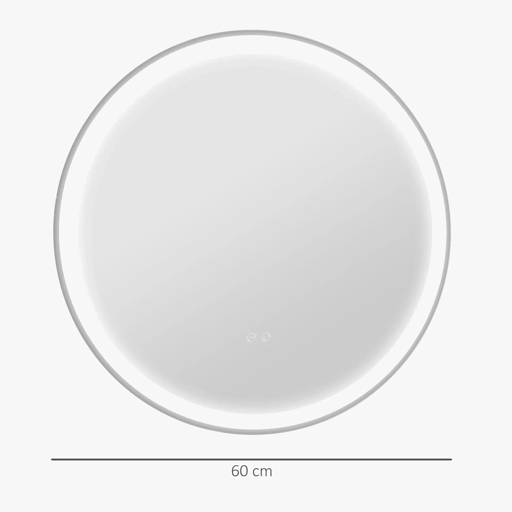 miroir rond avec lumières led réglables antibuée argent - Image 2