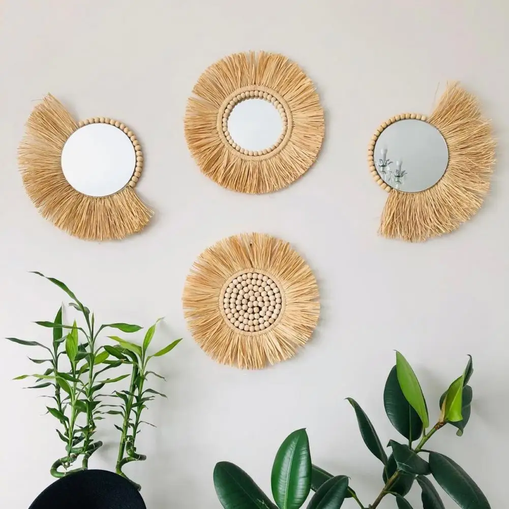 miroir suspendu en paille acrylique design et pratique - Image 10