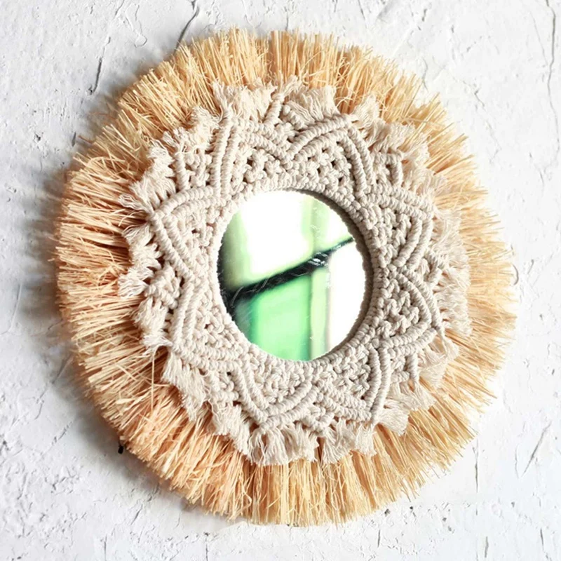 miroir tissé à la main décoration murale boho nordique décorateur - Image 5