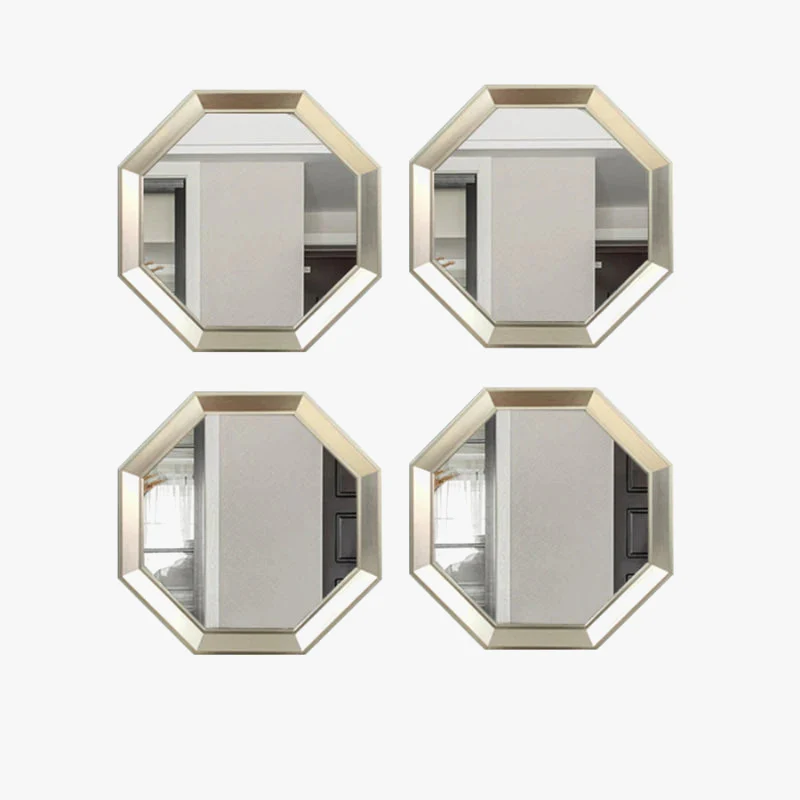 miroirs décoratifs hexagonaux en métal pour décoration esthétique